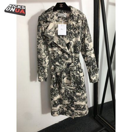 Dior Animal Forest Fashion Print Suede Windbreaker Coat Jacket