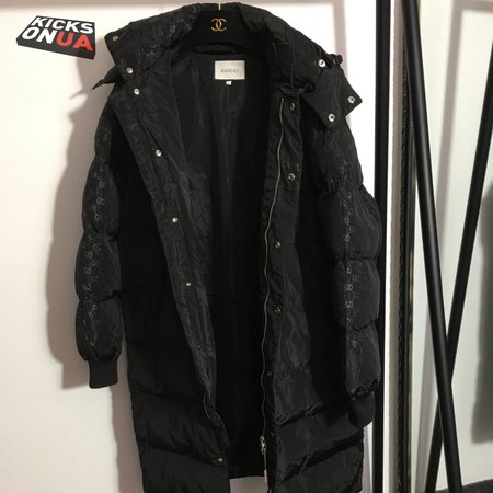 Gucci Double G Letter Print Long-Sleeved Hooded Cotton Padded Coat Jacket