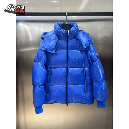 Moncler Autumn And Winter Hooded Down Jacket Blue