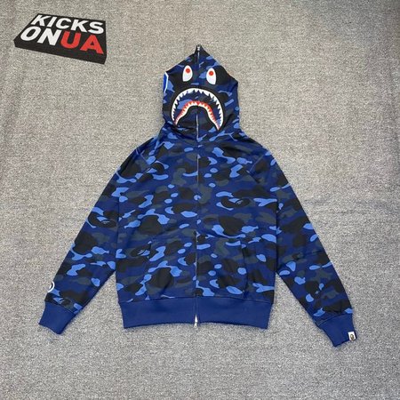 BAPE 1st Camo Jersey Shark Full Zip Hoodie S-2XL