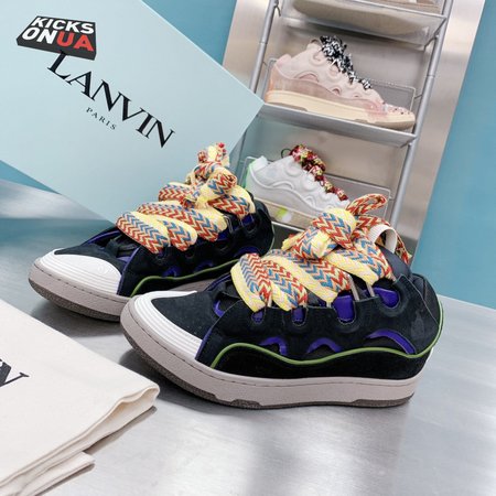 Lanvin Leather Curb Black Purple DRA1-P21B145 Size 35-45