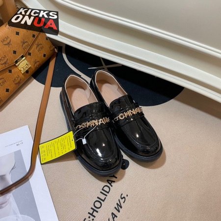 Chanel Loafers Patent Calfskin & Metal Black 35-40