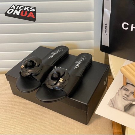 Chanel Slippers Camellia Black 35-40
