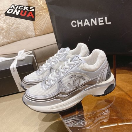 Chanel Sneakers Fabric & Laminated White/Silver 35-41