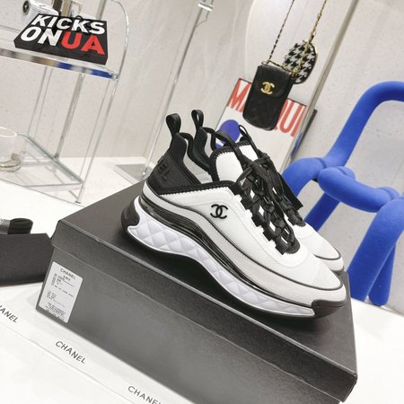 Chanel Sneakers Fabric & Suede Calfskin White/Black 35-40