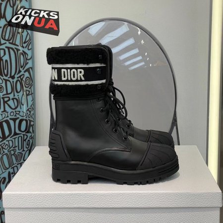 Dior D-Major Ankle Boot Black Calfskin and Lambskin Wool 35-41