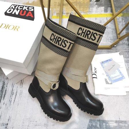 Dior D-Major Boot Taupe and Black Technical Fabric and Black Calfskin 35-41