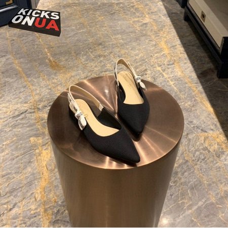 Dior J'Adior Slingback Ballerina Flat Black Technical Fabric 35-40