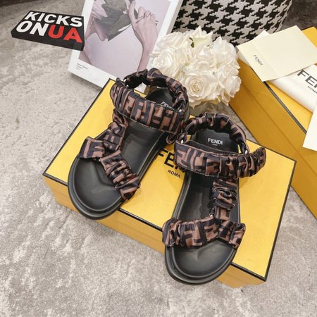 Fendi Feel Brown Satin Sandals 35-40
