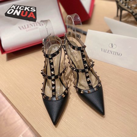 Valentino Rockstud Grainy Leather Ankle Strap Pump 100 MM 35-39