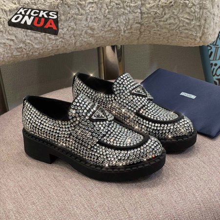 Prada Satin Loafers With Crystals 35-41